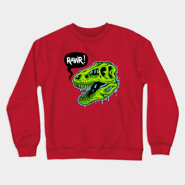Rawr Dinosaur Crewneck Sweatshirt by Mako Design 